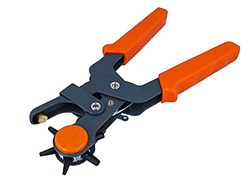 LEDLUX AS620678 - Alicates de troquelado, agujeros para cinturón, perforadora, perforadora para cinturones y cuero, 6 tamaños