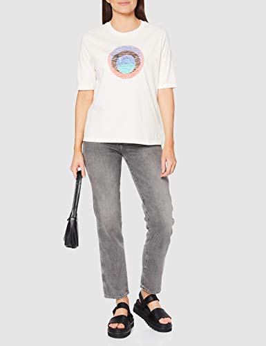 Lee Half Sleeve Graphic tee Camiseta, Blanco Brillante, M para Mujer