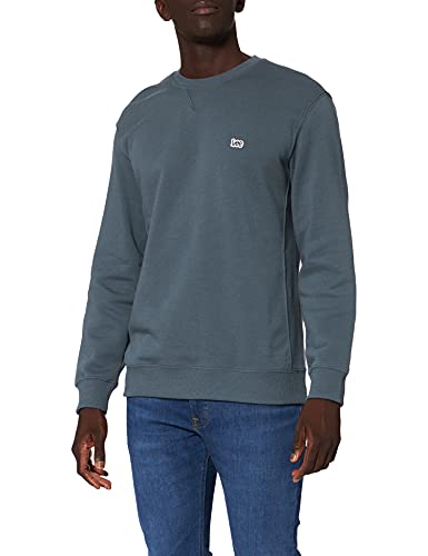 Lee Plain Crew Sweatshirts Hombre, Gris (Dk Ardesia), Large