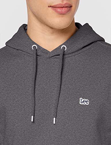 Lee Plain Hoodie Sudadera Con Capucha Hombre, Gris (Dark Grey Mele 01), X-Large