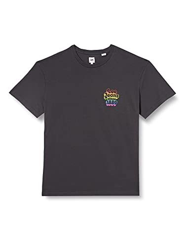 Lee Pride tee Chest Graphic-Camiseta, Negro Lavado, S para Hombre