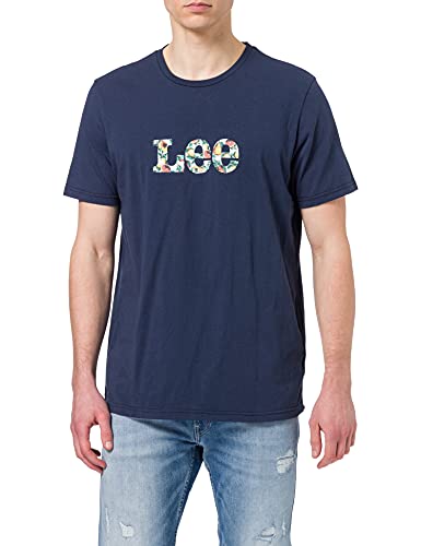 Lee Summer Logo Camiseta, Navy, XXL para Hombre