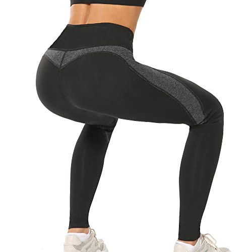 Leggings Deportivos Mujer de Cintura Alta Pantalones de Yoga Elásticos con Bolsillos Leggings Push up Ultra Suaves Pantalones para Reducir Vientre para Trotar Yoga Fitness (Estilo-1，M)