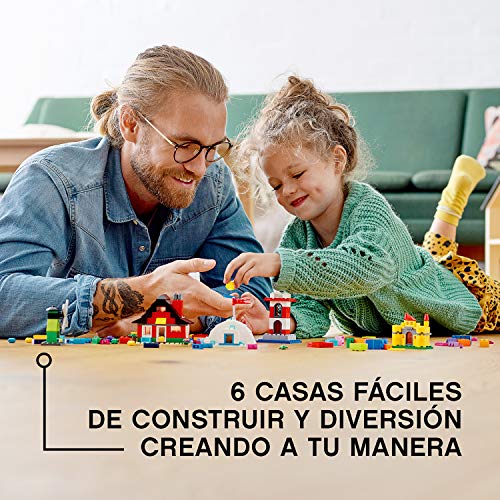 LEGO 11008 Classic Ladrillos y Casas, Set de Construcción, Juguetes para Niños de 4 Años, con 6 Sencillos Modelos