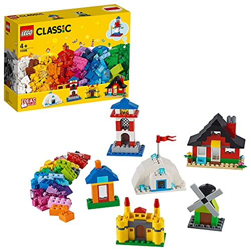 LEGO 11008 Classic Ladrillos y Casas, Set de Construcción, Juguetes para Niños de 4 Años, con 6 Sencillos Modelos