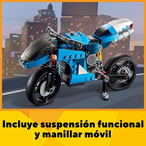 LEGO 31114 Creator 3en1 Supermoto, Moto Clásica o Voladora, Juguete de Construcción para Niños 8 Años, Idea de Regalo Creativa