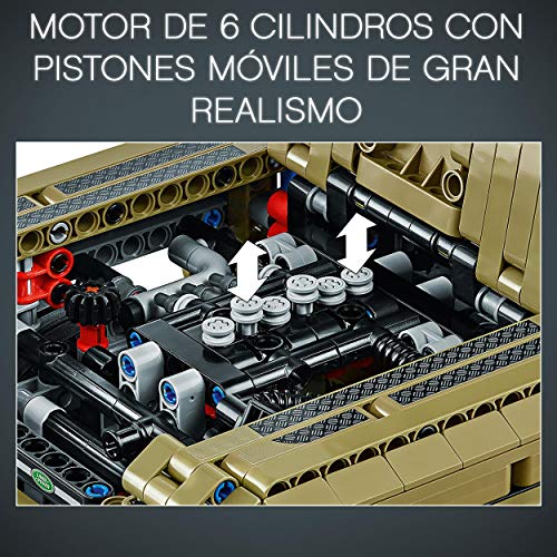 LEGO 42110 Technic Land Rover Defender, Todoterreno de Juguete, Maqueta de Coche para Construir