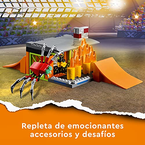 LEGO 60293 City Stuntz - Parque Acrobático, Set de Construcción con Moto, Rampas y Jaula para Arañas, Juguete para Niños + 5 años