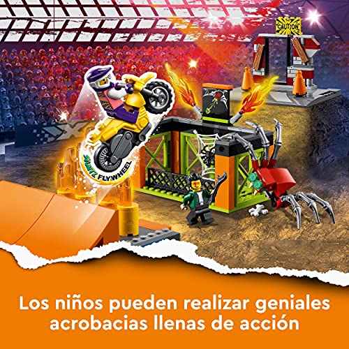 LEGO 60293 City Stuntz - Parque Acrobático, Set de Construcción con Moto, Rampas y Jaula para Arañas, Juguete para Niños + 5 años