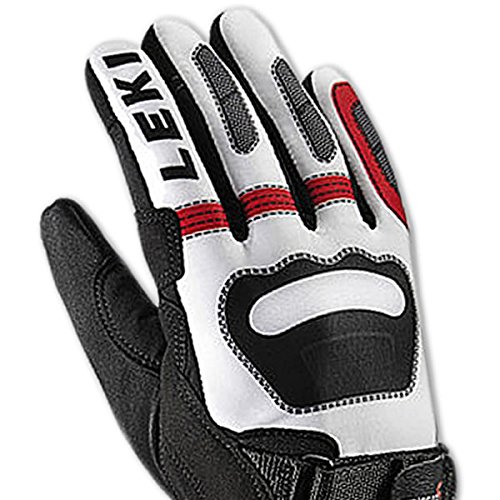 Leki Ski-Guantes de Shark Worldcup Blanco y Rojo Negro, Color, tamaño 6,5