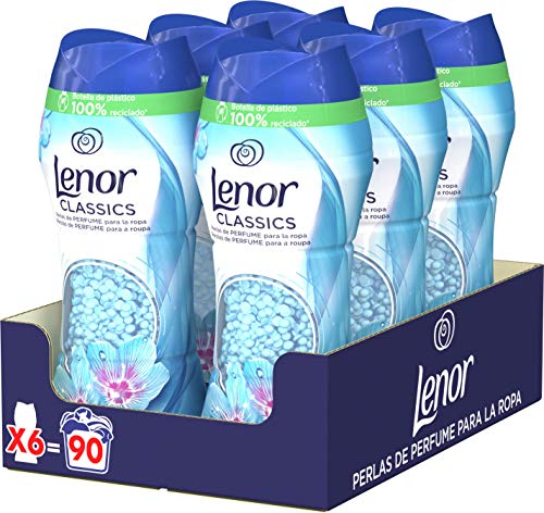 Lenor Classics Perlas de Perfume para la Ropa, 90 Lavados (6 x 210 gr), Frescor Abril