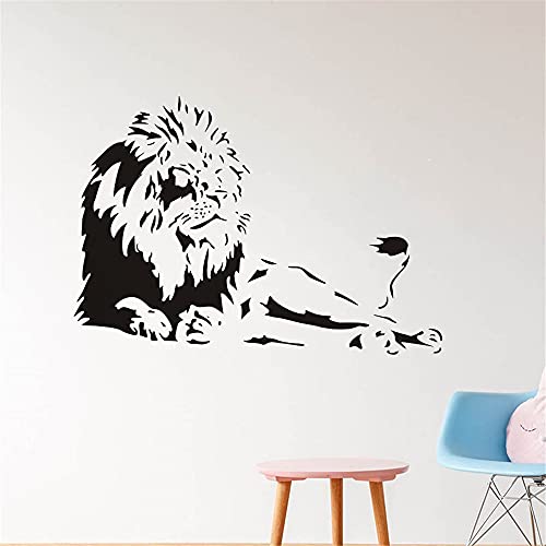 León animal pegatinas de pared de vinilo decoración del hogar calcomanías de arte mural creativo extraíble pegatinas de pared de dibujos animados A5 58x41 cm