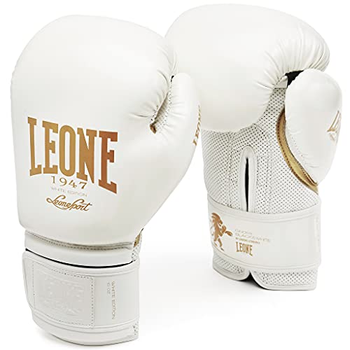 LEONE 1947 GN059 Guantes de Boxeo, Unisex – Adulto, Blanco, 16OZ