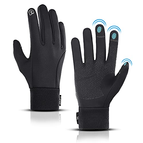 LERWAY Guantes Cálidos de Invierno,Pantalla Táctil a Prueba de Viento Guantes Deportivos para Hombres y Mujeres, Guantes Antideslizantes para Correr, Conducir, Ciclismo, Escalar (M)