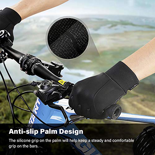 LERWAY Guantes Cálidos de Invierno,Pantalla Táctil a Prueba de Viento Guantes Deportivos para Hombres y Mujeres, Guantes Antideslizantes para Correr, Conducir, Ciclismo, Escalar (L)