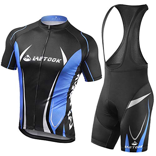 Letook Maillots de Ciclismo Hombres Conjunto de Ropa para Ciclismo Camiseta y Culotte Bici L