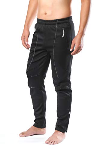 Letook Pantalones Ciclismo Largo Pantalón Deportivo Invierno Hombre Térmico Impermeable Elástico 100231 L