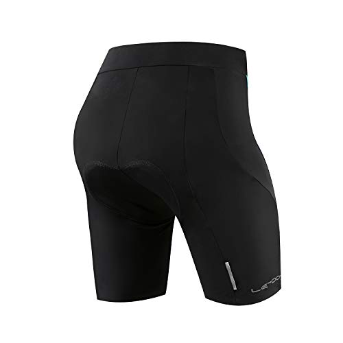 Letook Pantalones Ciclismo Mujer Cortos, Pantalon Corto de Bicicleta Gel Acolchado Profesional Verano Primavera Línea Azul XL