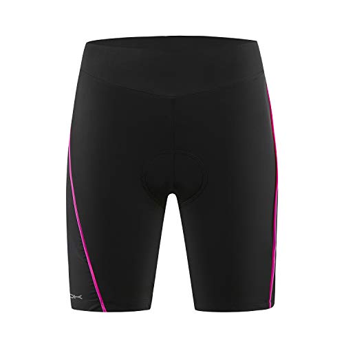 Letook Pantalones Ciclismo Mujer Cortos, Pantalon Corto de Bicicleta Gel Acolchado Profesional Verano Primavera Línea Rosa L