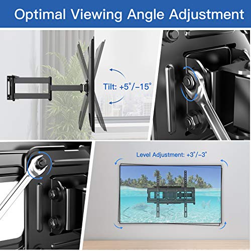 Letsergo Soporte de Pared para TV para Televisores de 26 a 55 pulgadas, Soporte de Pared Giratorio Inclinable y Extendido para Televisor, Soporte para TV de VESA máximo de 400x400 mm, hasta 45 kg