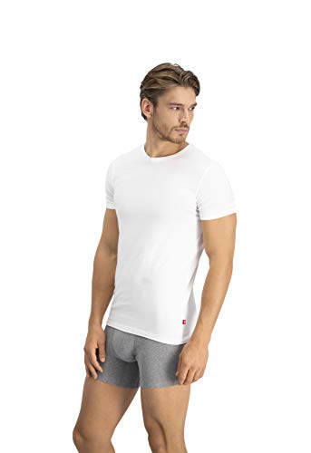 Levi's Levis Men Solid Crew 2P Camiseta, Blanco (White 300), Medium (Pack de 2) para Hombre
