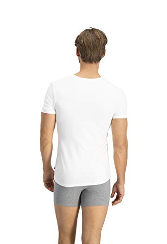 Levi's Levis Men Solid Crew 2P Camiseta, Blanco (White 300), Medium (Pack de 2) para Hombre