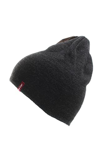 Levi's Otis Beanie, Gorro de punto Unisex adulto, Gris (Dark Grey), Medium (Talla del fabricante: S/M)