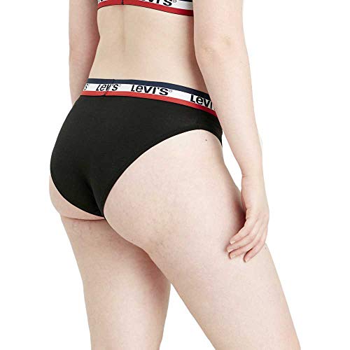 Levi's Rise High Cut Brief Calzoncillos, Jet Black, M para Mujer