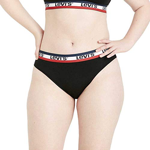 Levi's Rise High Cut Brief Calzoncillos, Jet Black, M para Mujer