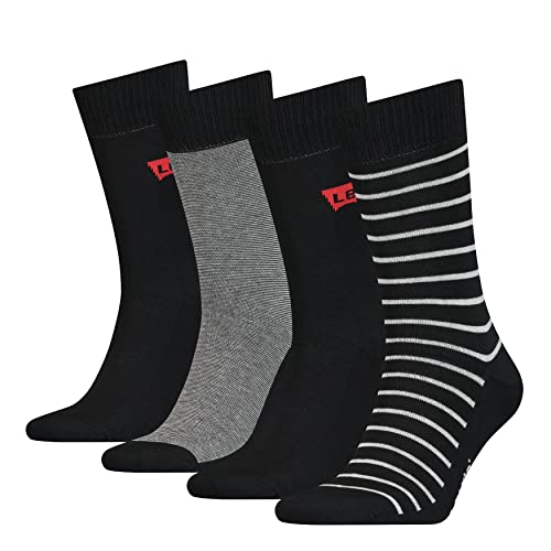 Levi's Stripe Men's Cut Socks Gift Box Caja de Regalo de Calcetines de Corte Hombre a Rayas, Black Combo, 43 Regular