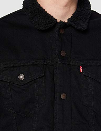 Levi's Type 3 Chaqueta de Camionero, Negro (Berk Sherpa Trucker 0100), Medium para Hombre