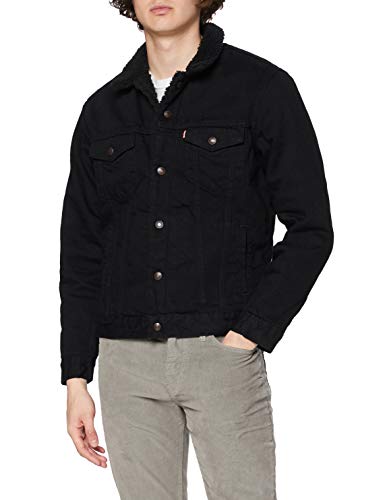 Levi's Type 3 Chaqueta de Camionero, Negro (Berk Sherpa Trucker 0100), Medium para Hombre