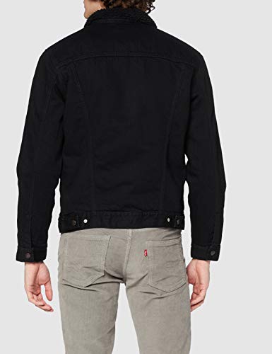 Levi's Type 3 Chaqueta de Camionero, Negro (Berk Sherpa Trucker 0100), Medium para Hombre