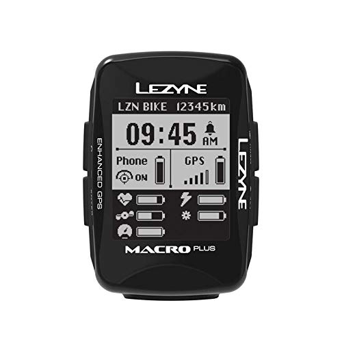 LEZYNE Macro Plus - Contador GPS para Bicicleta o montaña, Unisex, Color Negro, Talla única