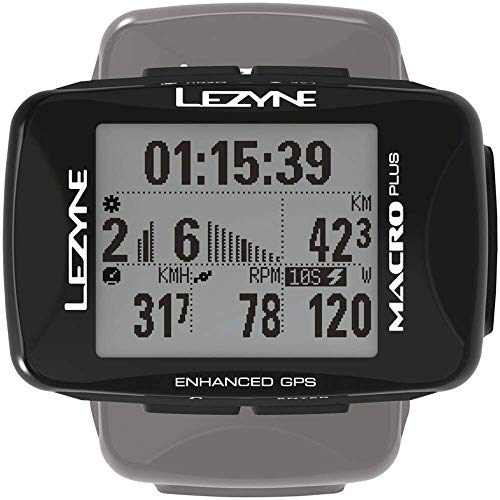 LEZYNE Macro Plus - Contador GPS para Bicicleta o montaña, Unisex, Color Negro, Talla única