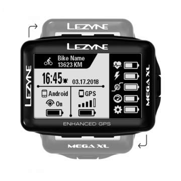 LEZYNE Mega XL Bicicleta Negro rastreador GPS - Rastreadores GPS (6,86 cm (2.7"), 35,3 x 58,8 mm, 240 x 400 Pixeles, Monocromo, 33,3 día(s), Recargable)