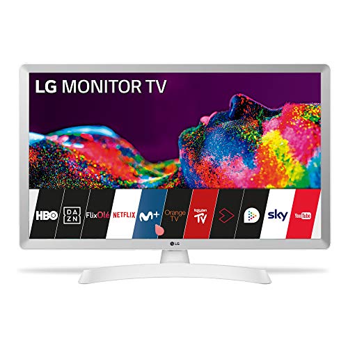 LG 24TN510S- WZ - Monitor Smart TV de 60 cm (24") con Pantalla LED HD (1366 x 768, 16:9, DVB-T2/C/S2, WiFi, Miracast, 10 W, 2 x HDMI 1.4, 1 x USB 2.0, óptica, LAN RJ45, VESA 75 x 75), Color Blanco