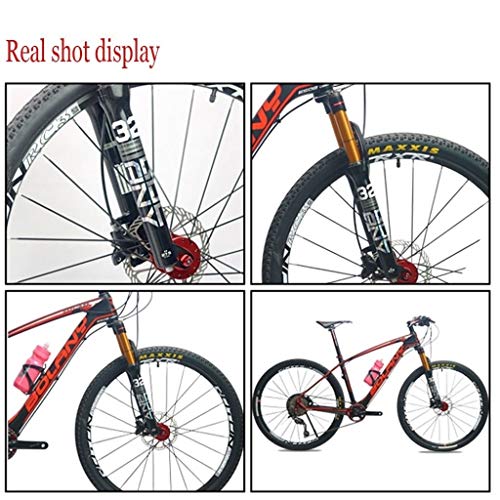 LHHL 26" 27.5" 29" Horquilla de suspensión de bicicleta de aceite / resorte MTB bici delantera bici bici bici bici de 100 mm de recorrido QR ajuste de corona 1-1/8" Dirección freno de disco, color A, tamaño 27.5"