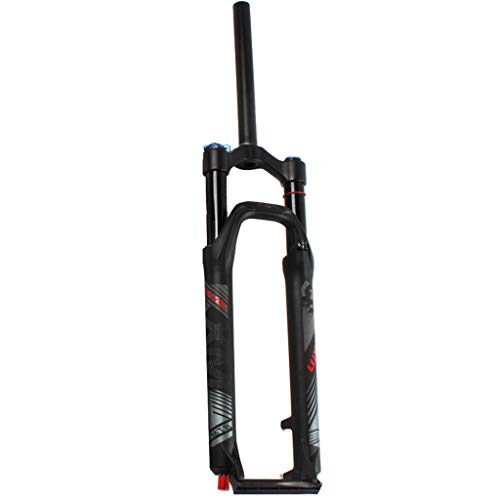 LHHL Horquilla de suspensión de bicicleta 26"/27.5''/29'' MTB Bici Horquilla delantera Rebobinado Aire Ajuste Dirección Recta 1-1/8" Cerradura Manual Viaje 100 mm, color D, tamaño 26"/66 cm