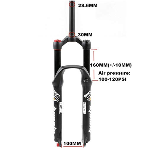 LHHL MTB Horquilla Delantera 26"/27.5''/29" Disco Freno Bicicleta Suspensión Horquilla Aire Amortiguador Control Manual Dirección 1-1/8" Viaje 120mm QR, color B, tamaño 29"