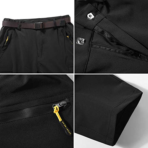 LHHMZ Hombres Secado rápido al Aire Libre Pantalones de Senderismo Convertibles Transpirable Impermeable Zip Off Pantalones de Escalada para Caminar