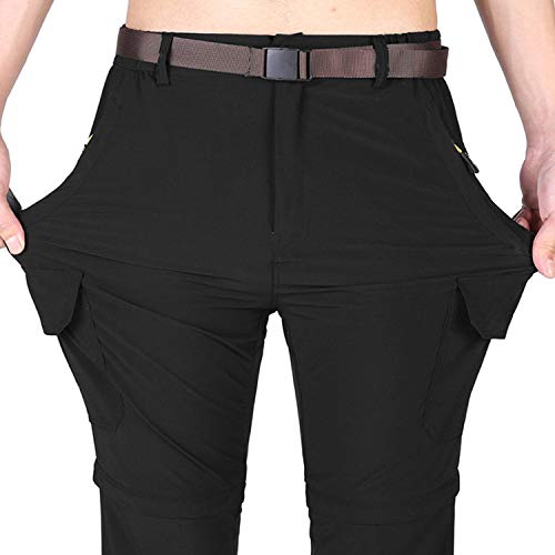 LHHMZ Hombres Secado rápido al Aire Libre Pantalones de Senderismo Convertibles Transpirable Impermeable Zip Off Pantalones de Escalada para Caminar