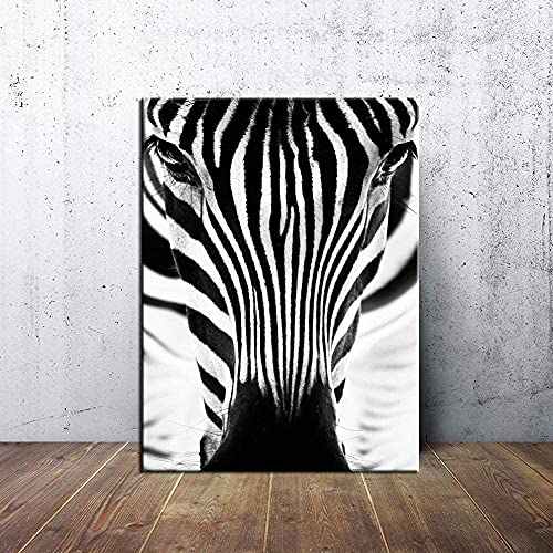 LIANGX Cool Black Stripes Zebra Lienzo pintura estilo nórdico póster, cuadros murales de pared, sala de estar, dormitorio, decoración del hogar, sin marco (30 x 40 cm)