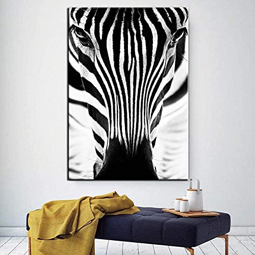 LIANGX Cool Black Stripes Zebra Lienzo pintura estilo nórdico póster, cuadros murales de pared, sala de estar, dormitorio, decoración del hogar, sin marco (30 x 40 cm)