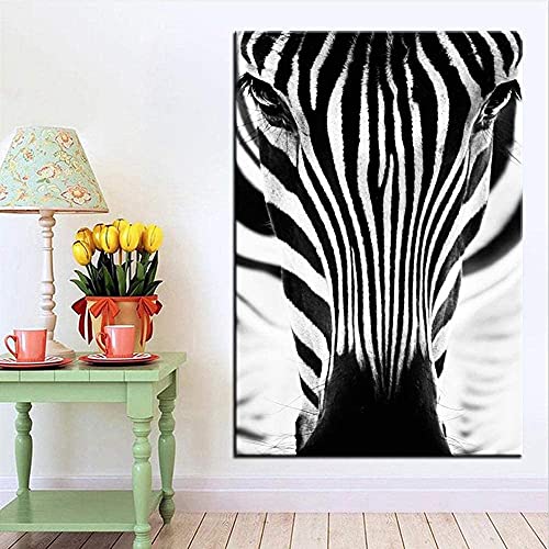 LIANGX Cool Black Stripes Zebra Lienzo pintura estilo nórdico póster, cuadros murales de pared, sala de estar, dormitorio, decoración del hogar, sin marco (30 x 40 cm)