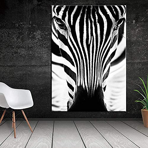 LIANGX Cool Black Stripes Zebra Lienzo pintura estilo nórdico póster, cuadros murales de pared, sala de estar, dormitorio, decoración del hogar, sin marco (30 x 40 cm)