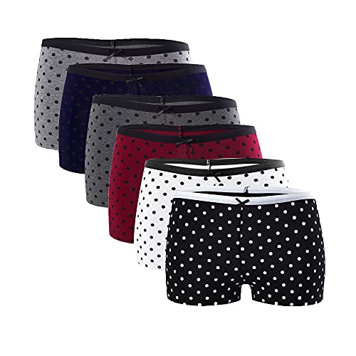 Libella® Pack de 6,Bragas Mujer Pantalones Cortos Shorts Ropa Interior de algodón 3407 Color-Set-2 S