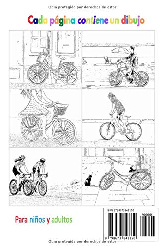 Libro de colorear 100 dibujos de bicicletas ciclistas para colorear: un buen libro de 6 x 9 pulgadas para pasatiempos, diversión, entretenimiento y ... adolescentes, adultos, hombres y mujeres