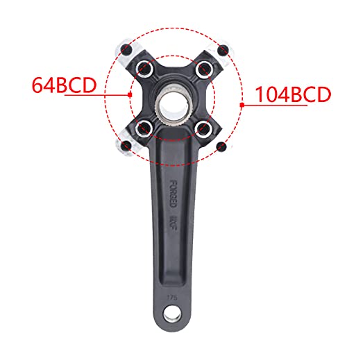 LICHUXIN Juego De Bielas De Bicicleta 170/175 Mm, Biela MTB Hueca Integrada De 64/104 Mm con Pedalier Y Plato De Una Velocidad 32T-42T, Compatible con Disco Simple/Doble Y 11 Velocidades,175mm 32T