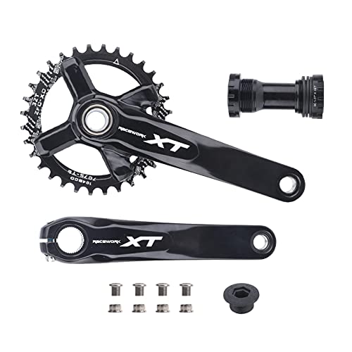 LICHUXIN Juego De Bielas De Bicicleta 170/175 Mm, Biela MTB Hueca Integrada De 64/104 Mm con Pedalier Y Plato De Una Velocidad 32T-42T, Compatible con Disco Simple/Doble Y 11 Velocidades,175mm 32T